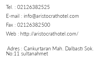 Aristocrat Hotel iletiim bilgileri